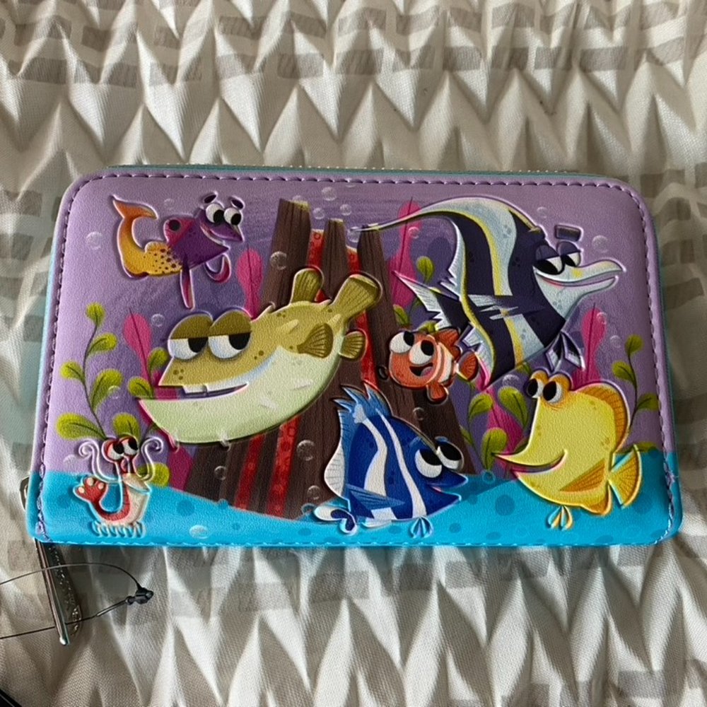 Loungefly Disney PIXAR Finding Nemo Fish Tank Zip Around Wallet NWT.  FIRM PRICE